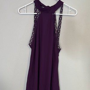 Charlotte Russe Eggplant Purple Dress - Open Back - Size Small